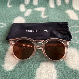 Limited Edition Bonnie Clyde Rose colored Round Sunglasses